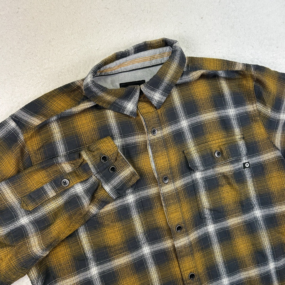 Marmot‎ Shirt Mens Medium Flannel Button-Up Plaid Workwear Outdoor - Picture 3 of 15
